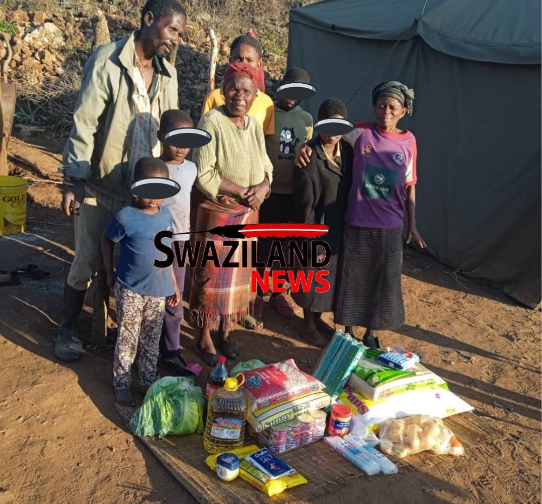  UK based Swazi donates food hampers worth R2000.00 to disabled family living in a tent.