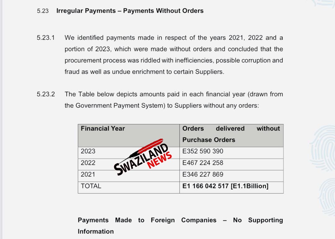 DRUGS SHORTAGE INVESTIGATION REPORT:Suppliers paid over R1.1billion without purchase orders.