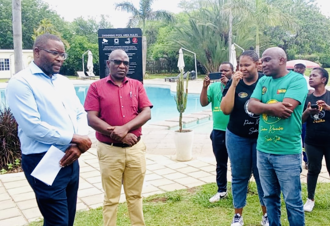 PUDEMO National Organizing(NOS) Secretary Siboniso Mkhabela led members who delivered petition at Simunye Country Club as more children die at Swimming Pool.