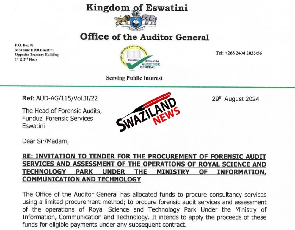 OVER R100MILLION ROYAL TECHNOLOGY FRAUD AND CORRUPTION SCANDAL: Auditor General(AG) Timothy Matsebula to launch high level investigation, Funduzi Forensic Services among companies vying for tender.