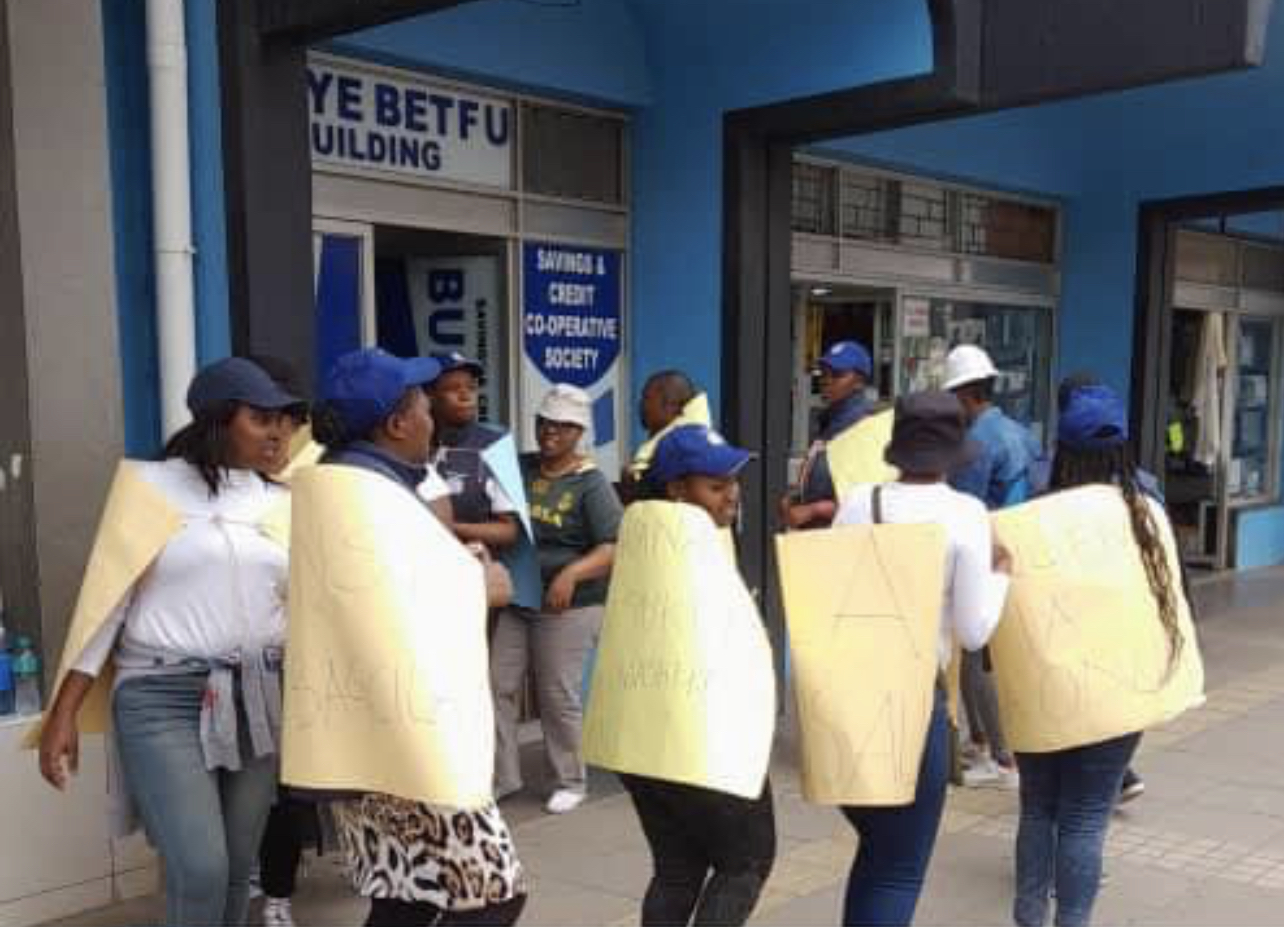 Bunye Betfu Savings Cooperative engaged in a protest action.