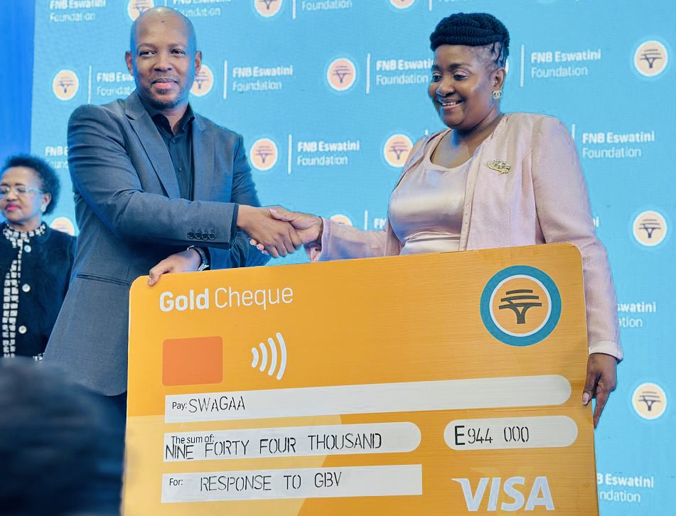 FNB ESWATINI CHIEF EXECUTIVE OFFICER DENNIS MBINGO:We donated R944,000.00 to SWAGAA after the organization demonstrated transparency and accounted for the previously donated funds.