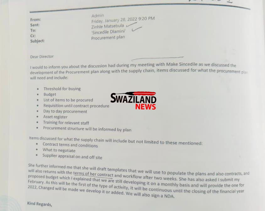 MULTIMILLION DRUGS SHORTAGE SCANDAL: We reveal email linking businesswoman Zinhle Matsebula and suspended Ministry of Health Chief Procurement Officer Scendile Dlamini.