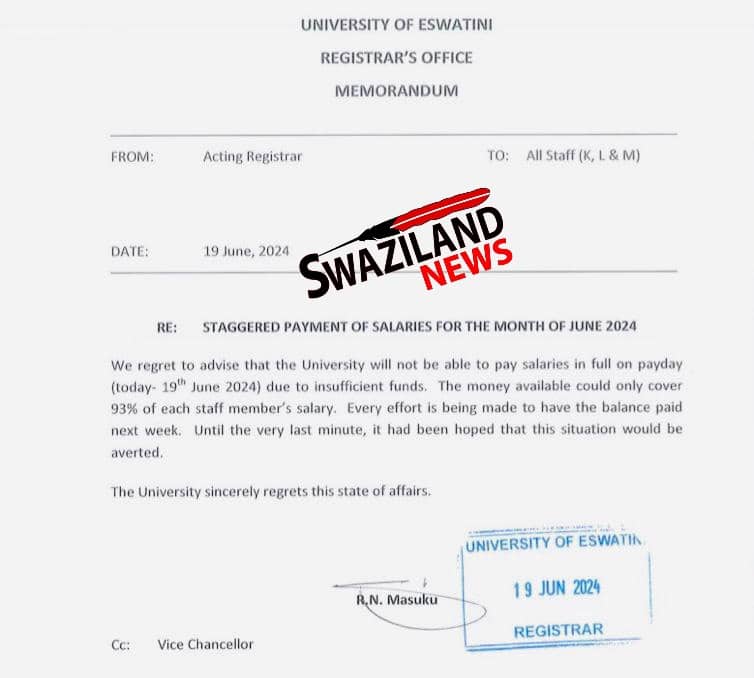 AMID RAMPANT CORRUPTION AND MISSING R210MILLION:University Lecturers to receive part payment of June salaries as financial challenges worsen,union confirms.