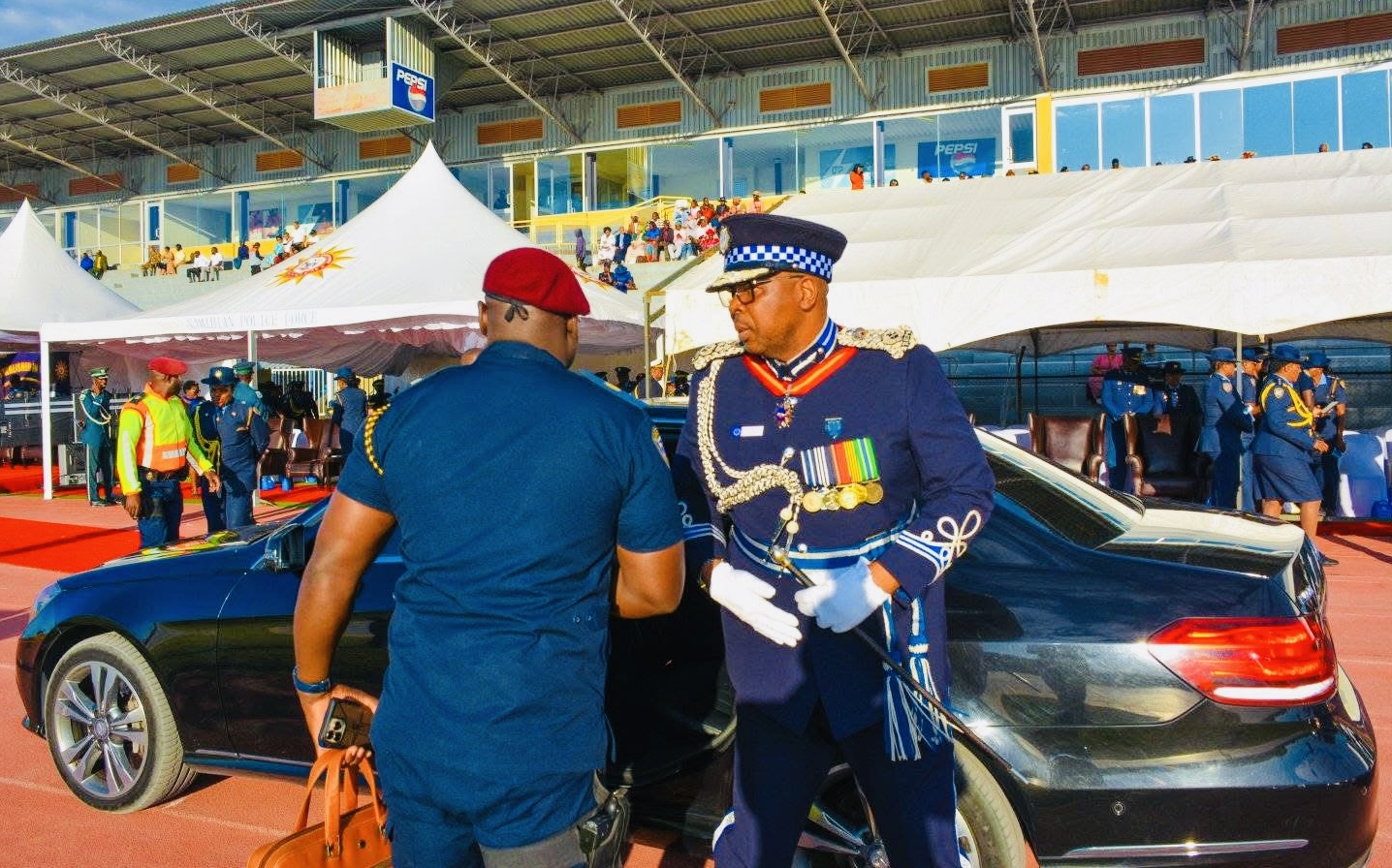 National Commissioner Vusi Manoma Masango graces passing-out of Namibian police recruits, event attended by President Dr  Netumbo Nandi-Ndaitwah.