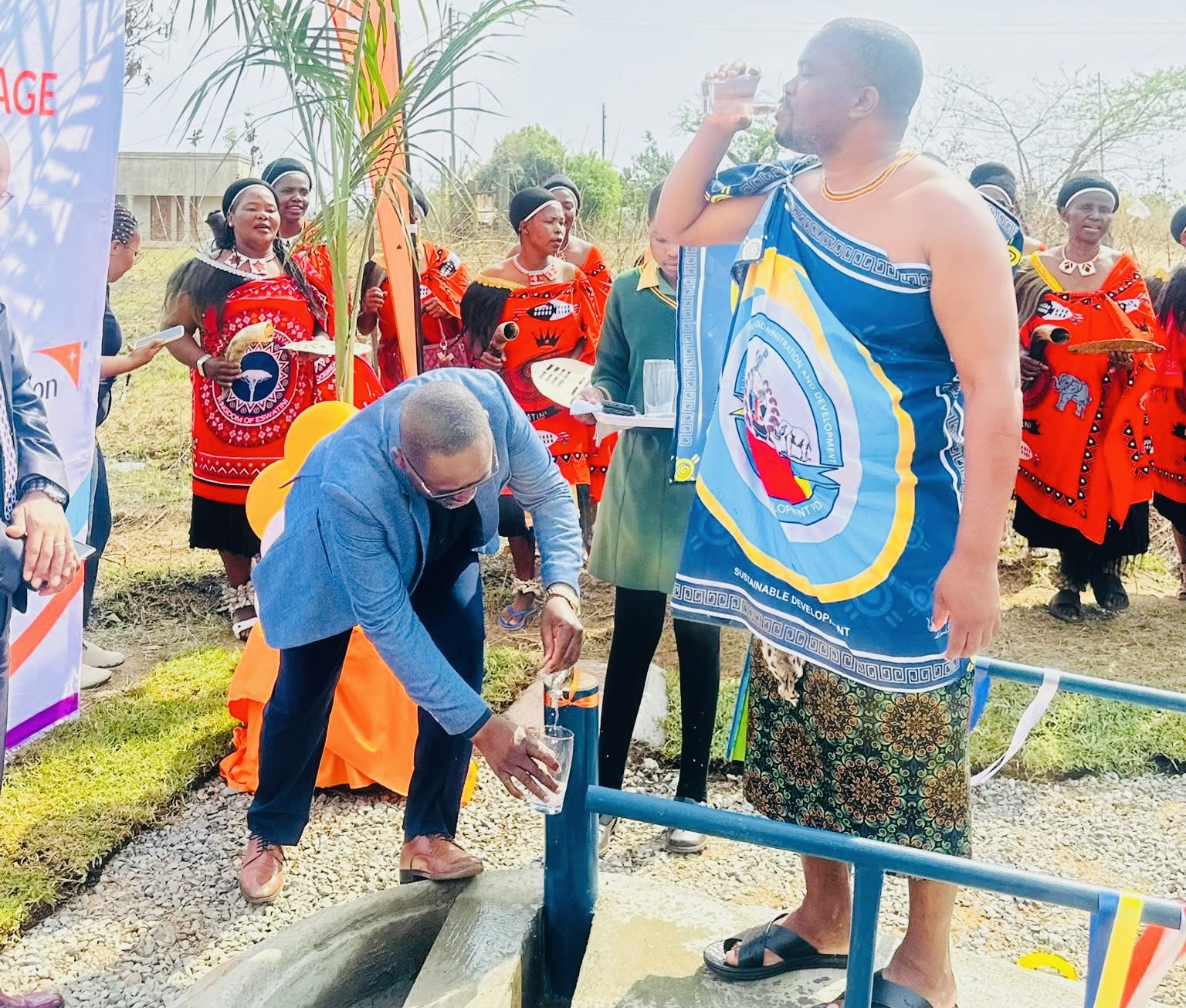 Tinkhundla Minister Sikhumbuzo Dlamini applauds World Vision Eswatini for supporting development in the country and UN Sustainable Development Goals(SDGs) agenda, receives structures worth R800,000.00.