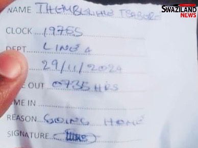 “Go home everyday”, Taiwan Wise & Presidents textile company fires Thembelihle Tsabedze for refusing to work overtime, employee has a child who needs her attention after Day Care. 