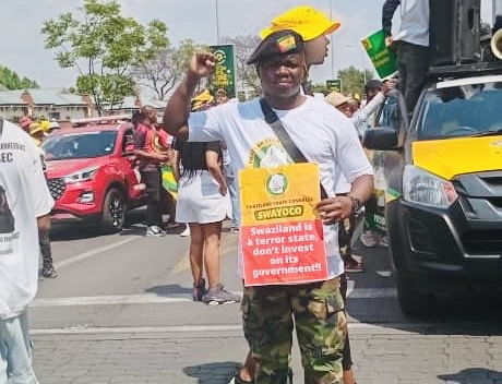 PUDEMO Youth League President Sakhile Awviva Nxumalo joins African National Congress(ANC) Youth League in march for economic freedom.